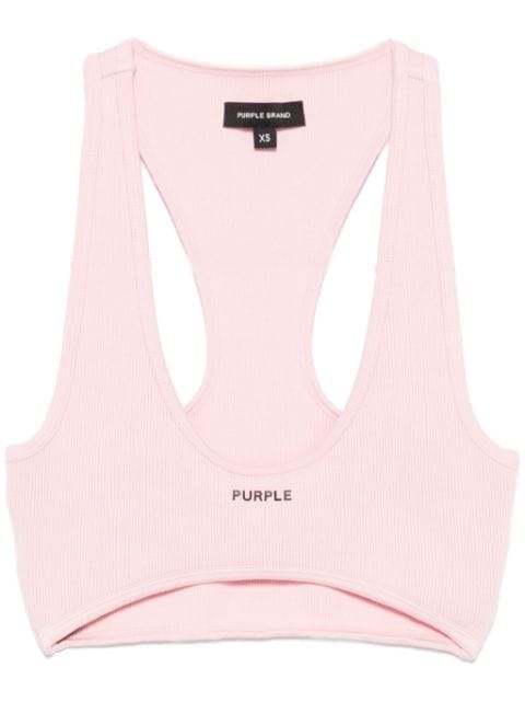 Purple Brand rubberised logo tank top