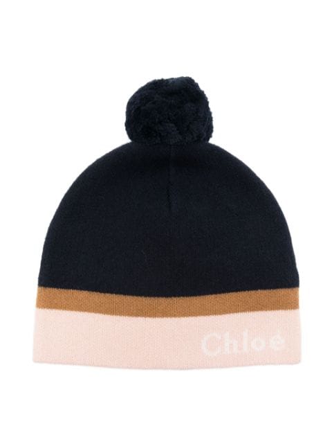 Chloé Kids intarsiastickad mössa