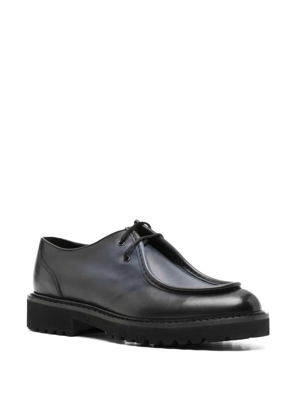 Doucal's burnished-finish Derby shoes - Blauw