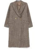 Tagliatore herringbone-pattern coat - Brown