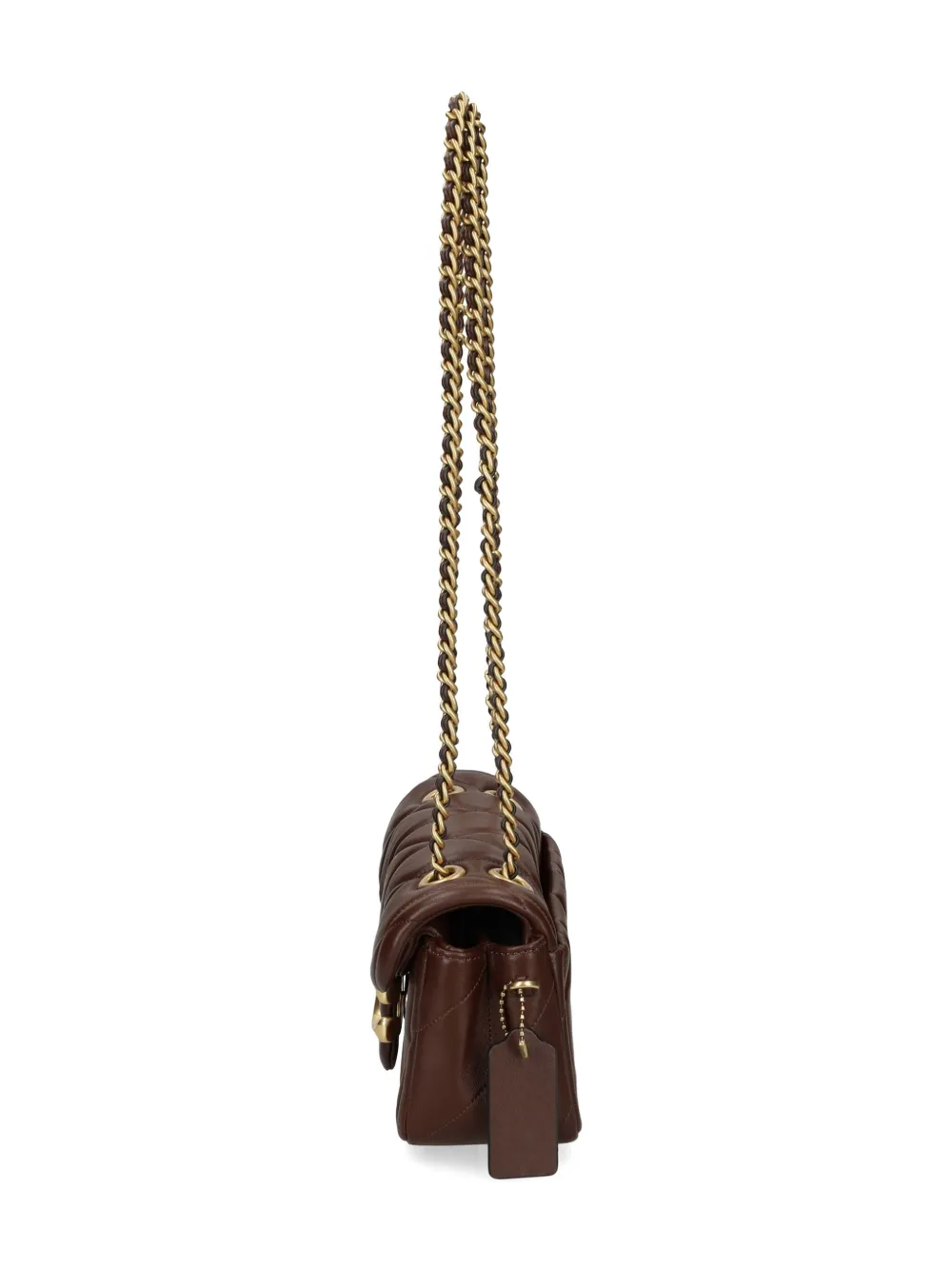 Coach Quilted Tabby Shoulder Bag 26 With Chain Handbags Bordeaux In Brown