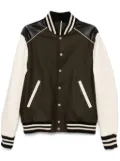 Low Brand leather varsity jacket - Green