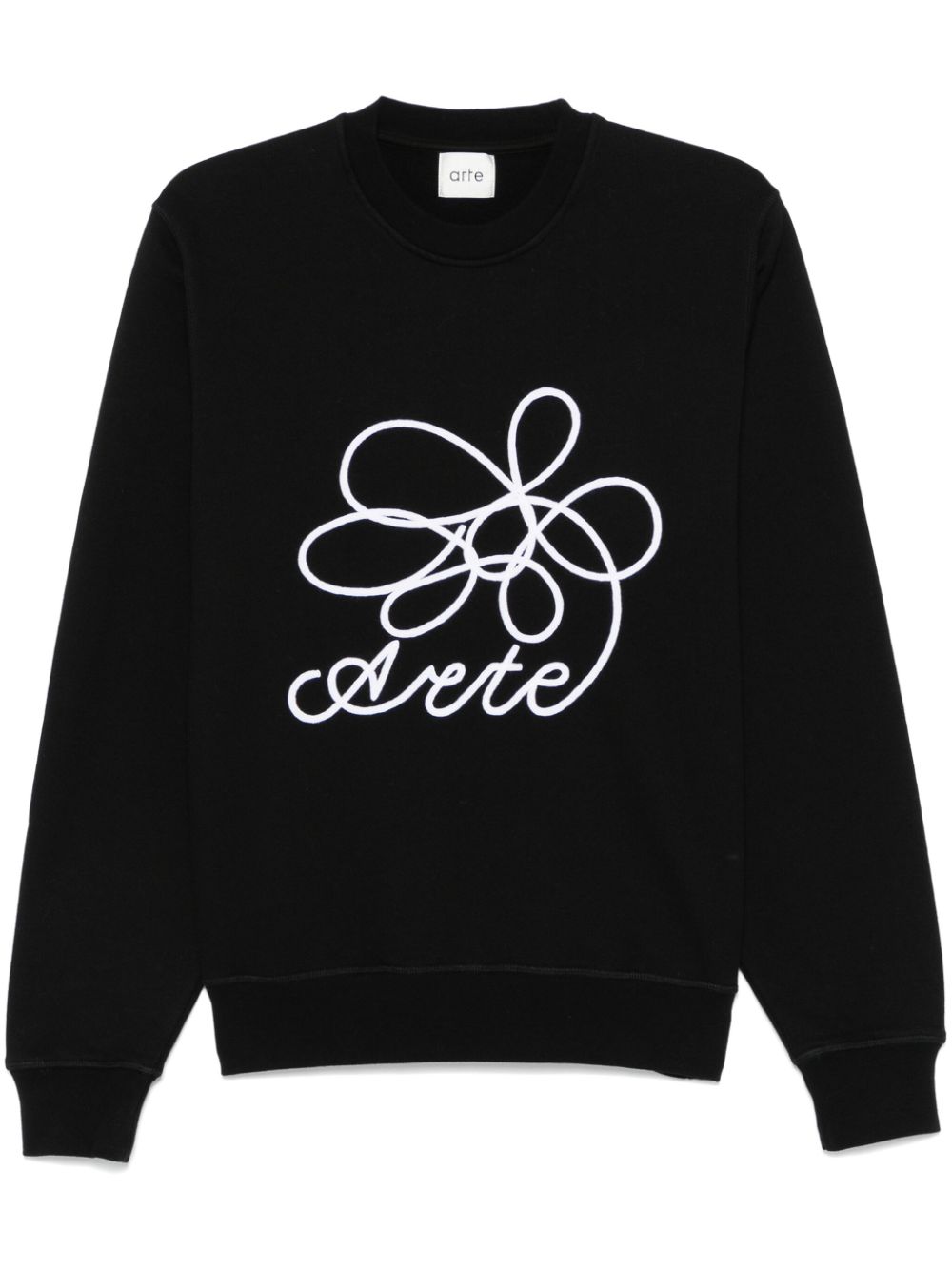 Shop Arte Logo-embroidered Sweatshirt In Black