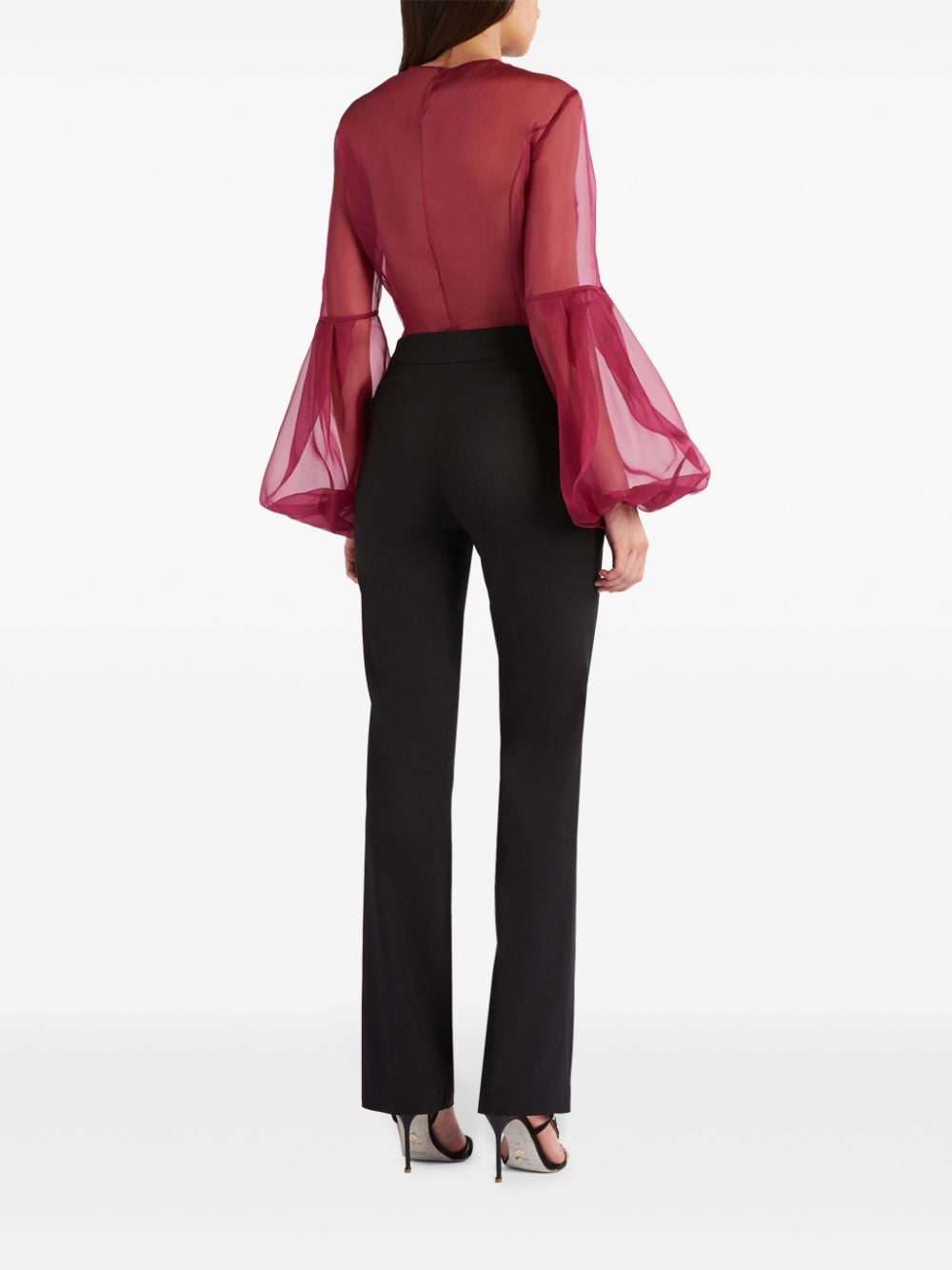 Shop Genny Sheer Blouse In Red