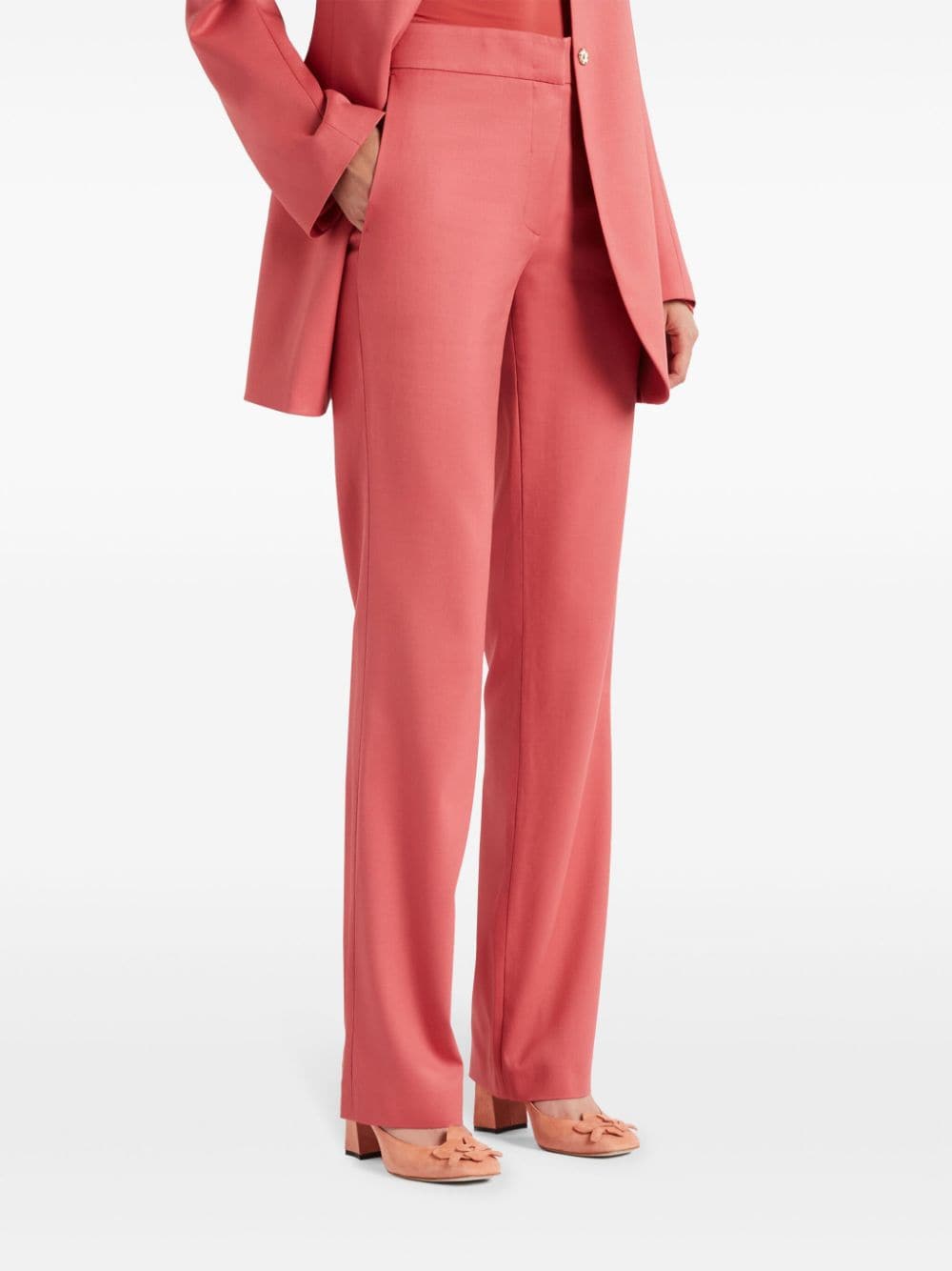 Shop Genny High-waist Flared Trousers In Pink