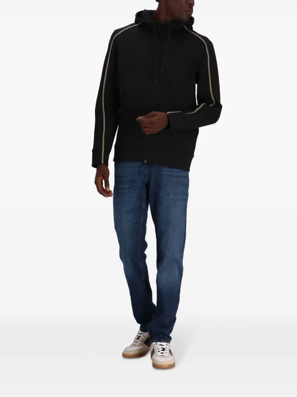 スウェット・トレーナー BOSS Logo Drawstring Tape Embellished Zip Hoodie Black hbna50506161_001_100?$