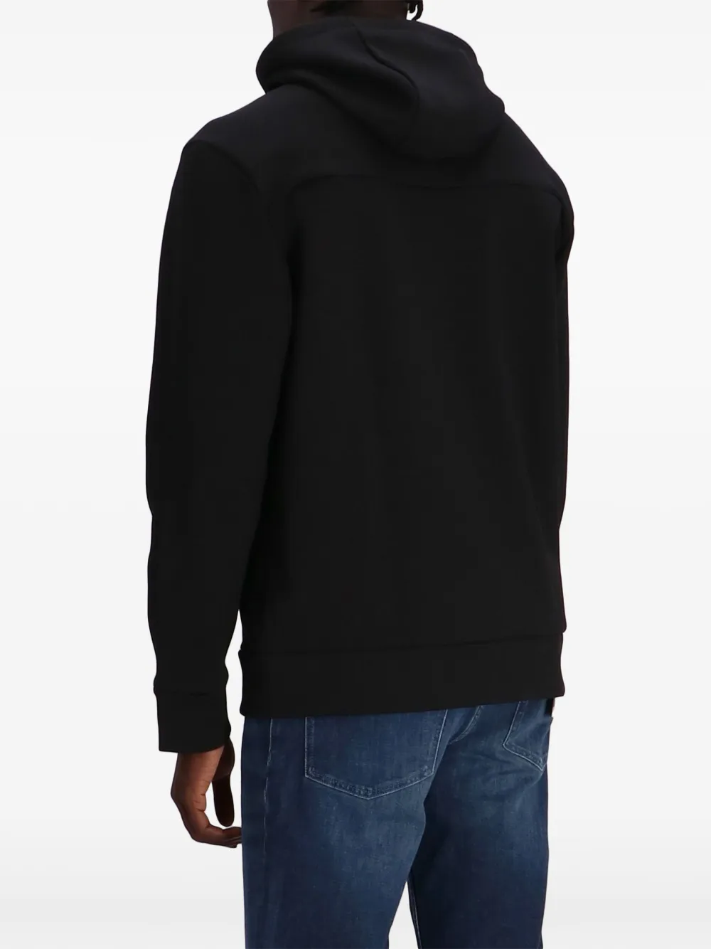 BOSS Hoodie met rits Zwart