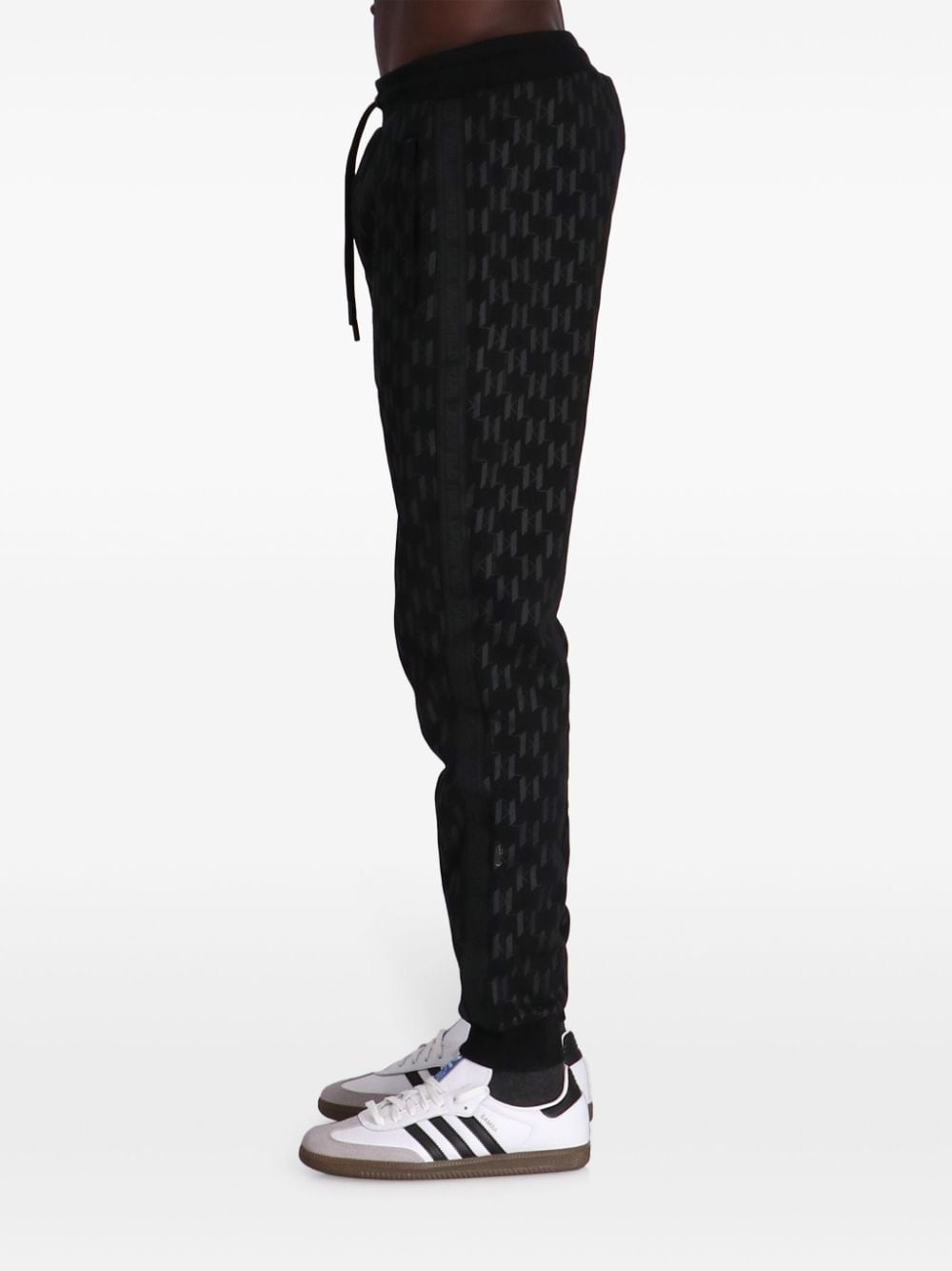 Shop Karl Lagerfeld Jacquard Track Pants In Black