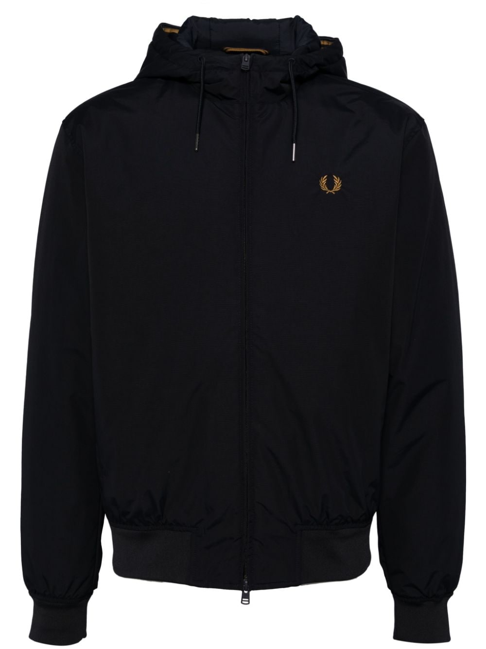 Shop Fred Perry Logo-embroidered Zip-up Jacket In Blue