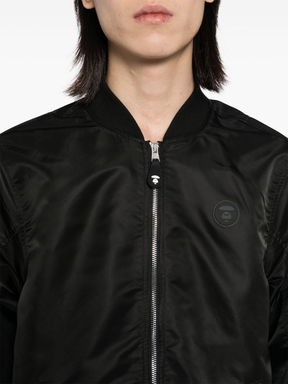 Shop Aape By A Bathing Ape Logo-patch Bomber Jacket In Black