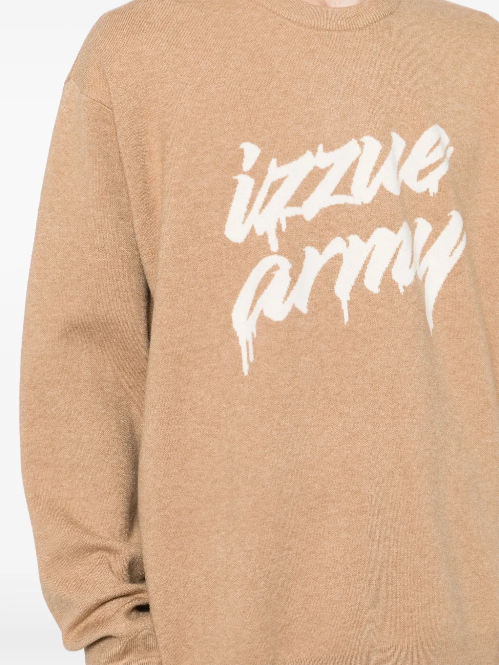 izzue Trui met logo-intarsia Beige