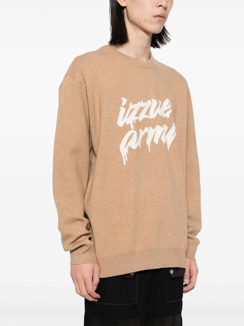 izzue Trui met logo-intarsia Beige
