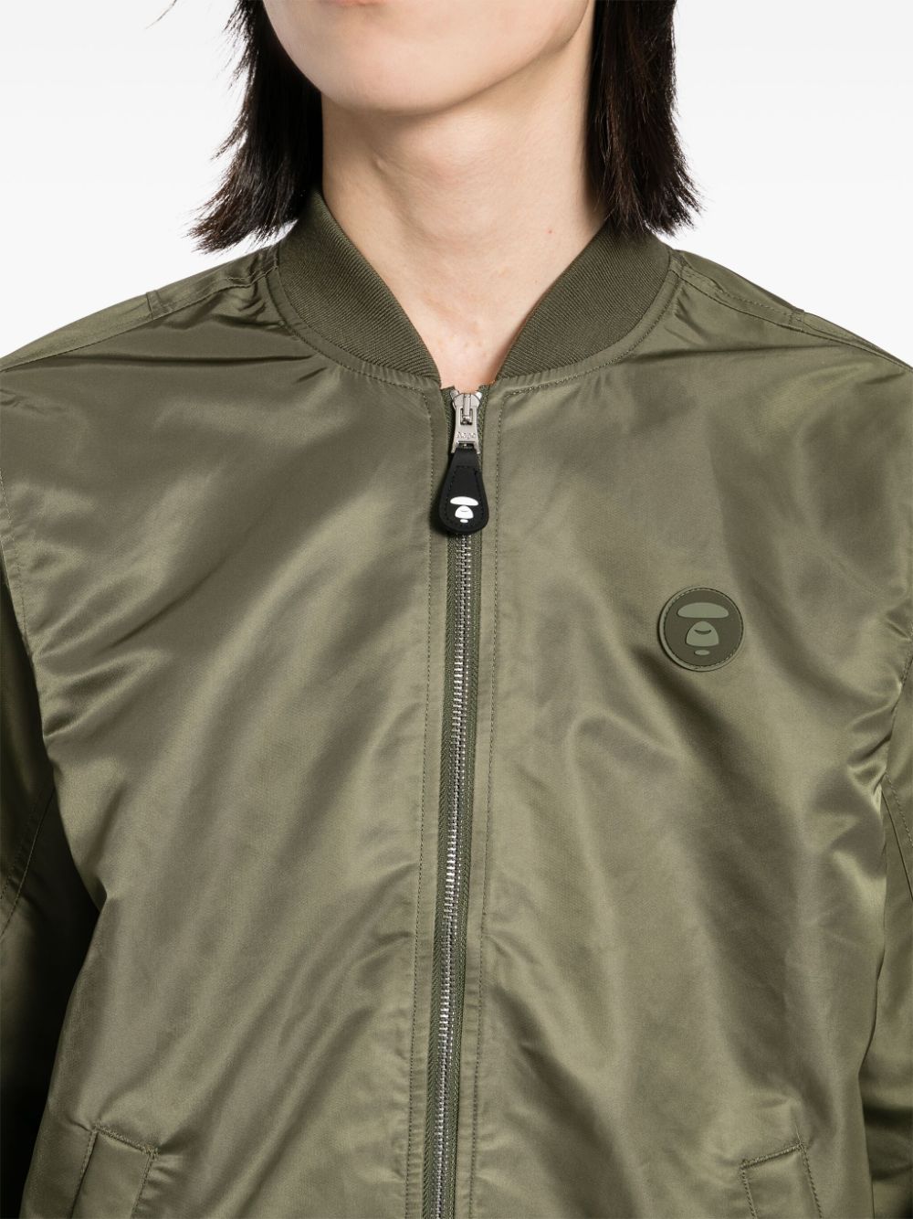 Shop Aape By A Bathing Ape Logo-patch Bomber Jacket In Green