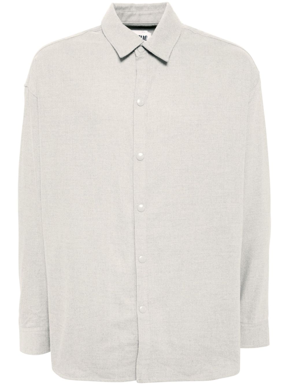 Shop Izzue Long-sleeved Cotton-blend Shirt In Grey