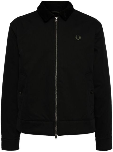 logo-embroidered zip-up bomber jacket