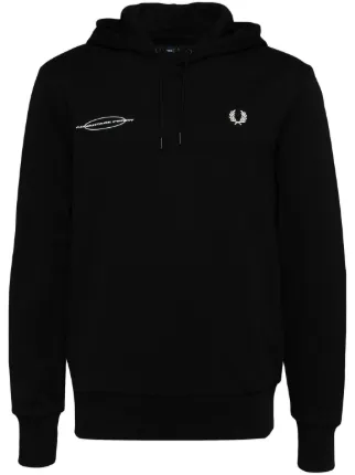 Fred Perry logo-embroidered Cotton Hoodie | Black | FARFETCH ID