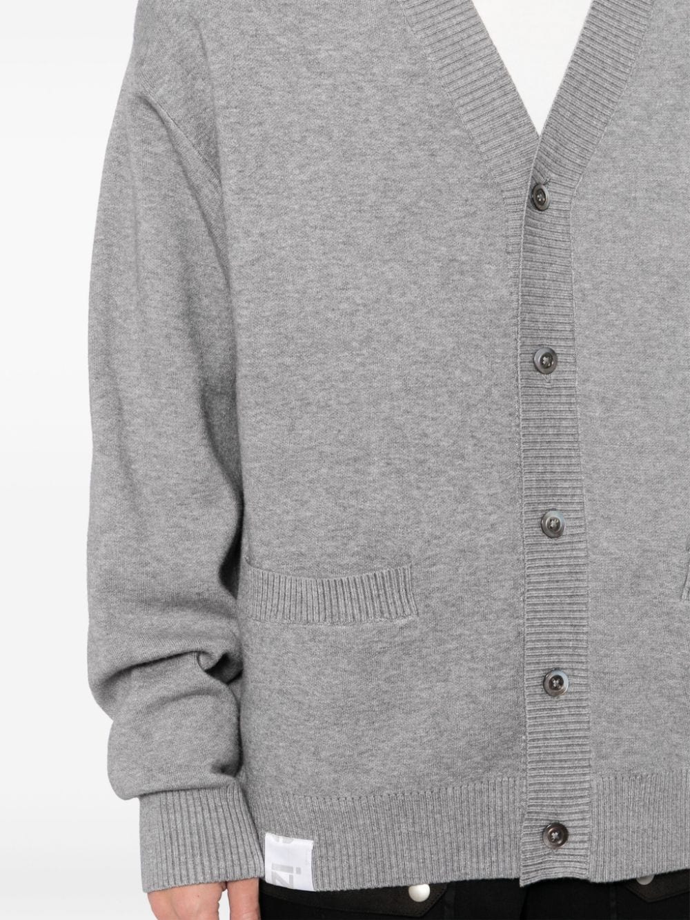 Shop Izzue Logo-appliqué Cardigan In Grey