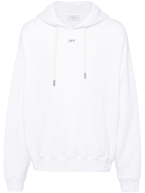 Off-White logo-print cotton hoodie Men