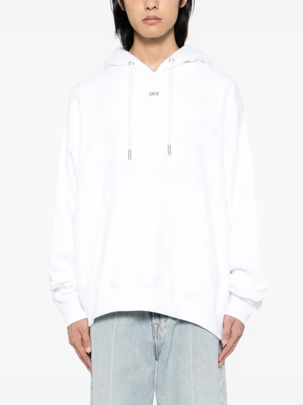 Off-White logo-print Cotton Hoodie White FARFETCH JO
