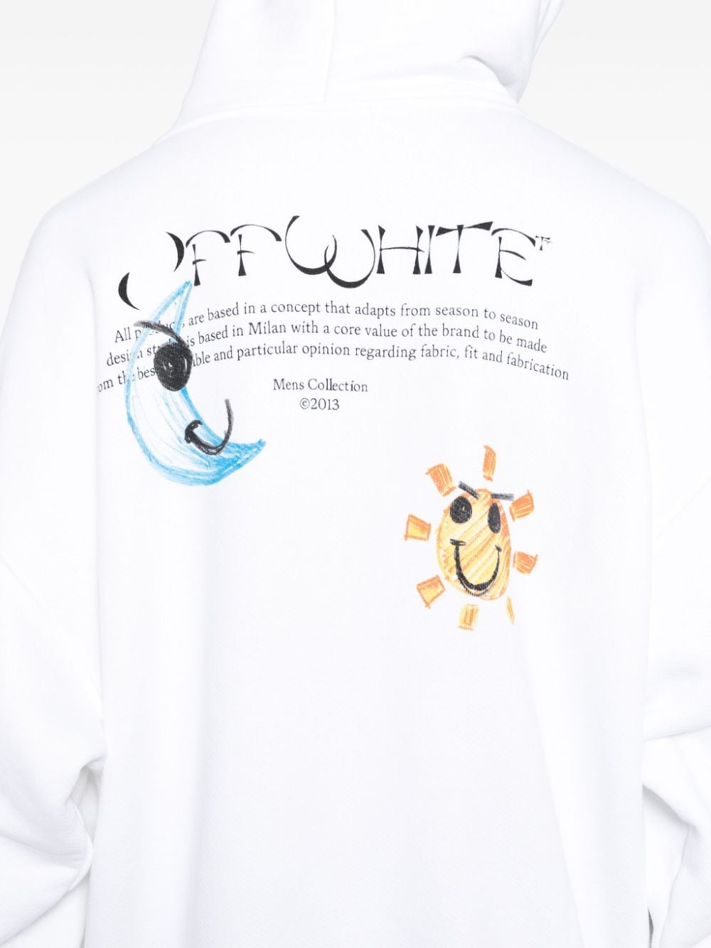 Shop Off-white Logo-print Cotton Hoodie In White