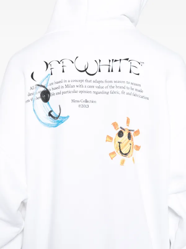 Off-White logo-print Cotton Hoodie White FARFETCH JO