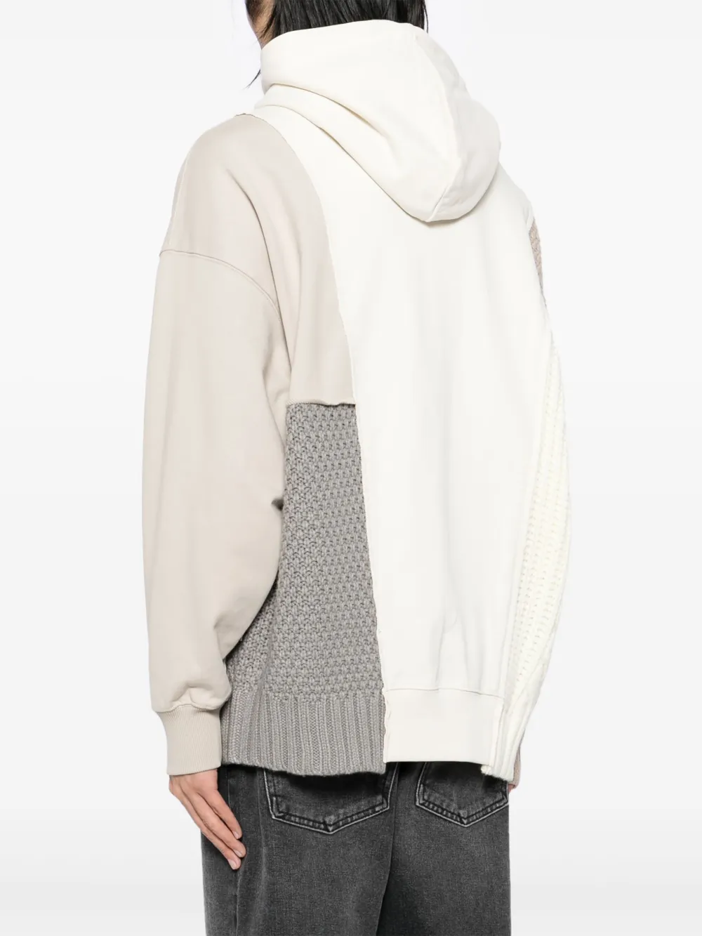 FIVE CM Hoodie met gebreid vlak Beige