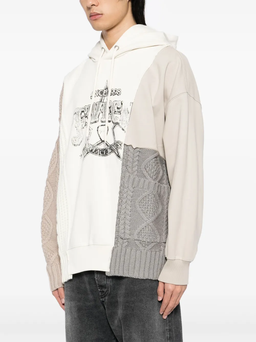 FIVE CM Hoodie met gebreid vlak Beige