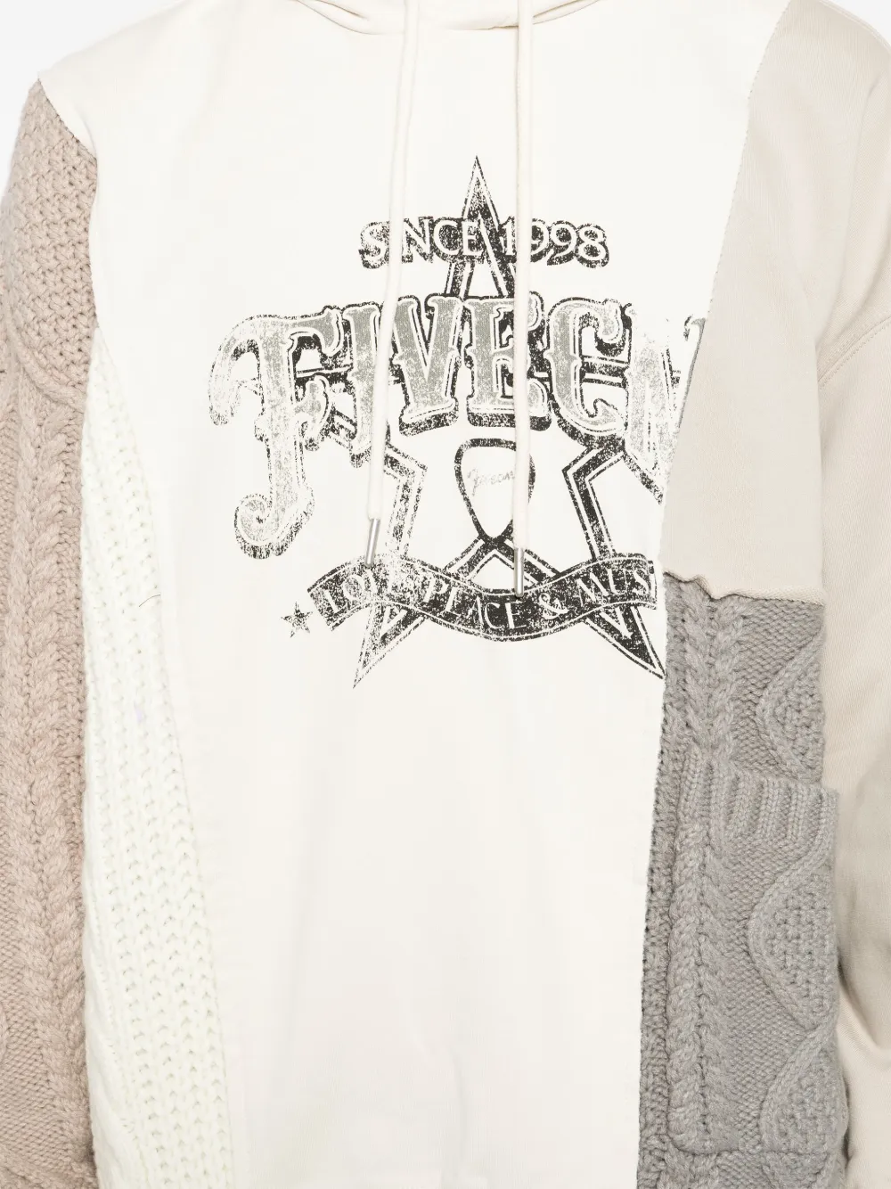 FIVE CM Hoodie met gebreid vlak Beige