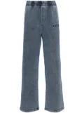 BAPY BY *A BATHING APE® logo-patch straight trousers - Blue