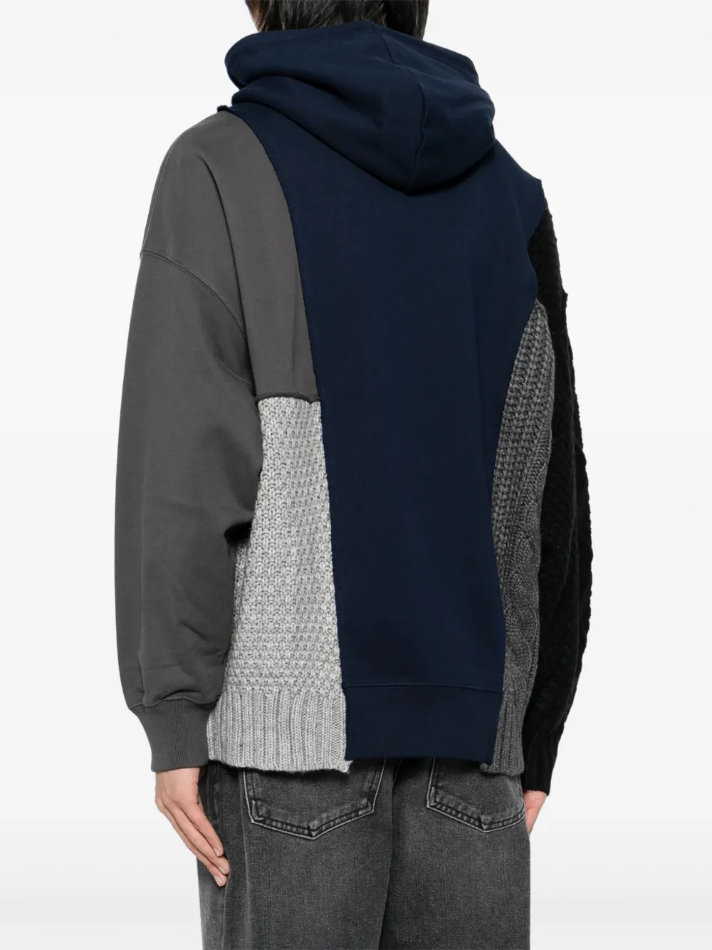 FIVE CM Hoodie met gebreid vlak Blauw