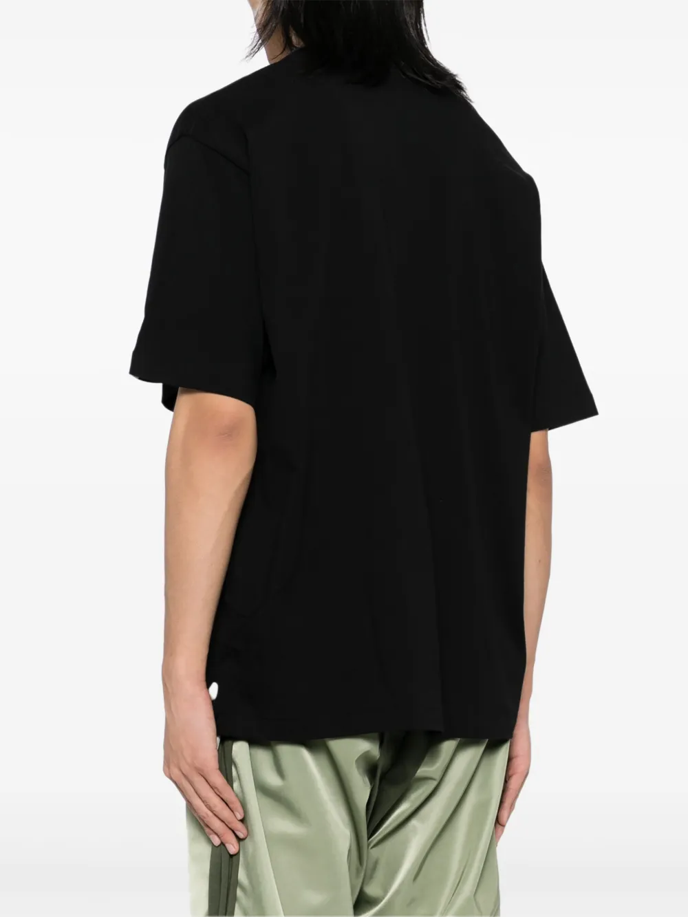 A BATHING APE Gelaagd College ruimvallend T-shirt Zwart