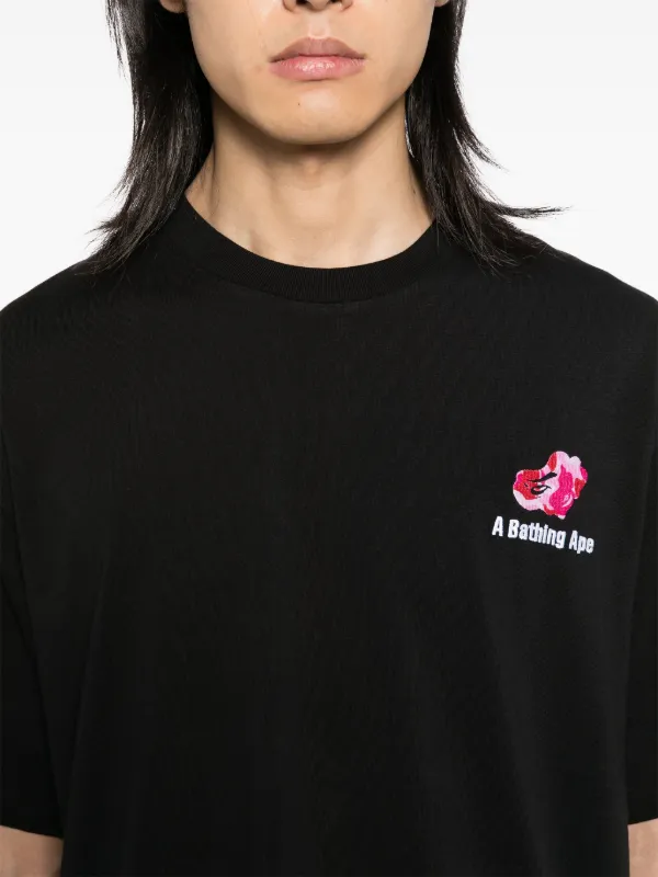 BAPE カモフラージュ Tシャツ 黒 A BATHING APE - アベイジングエイプ Tシャツ ブラック カモフラ
