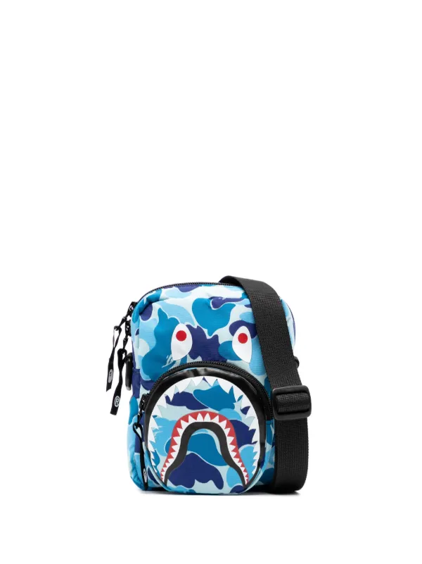 A BATHING APE® ABC CAMO SHARK Mini Bag | Blue | FARFETCH