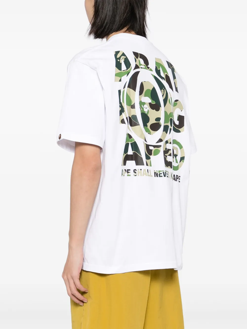 A BATHING APE Katoenen T-shirt met logoprint Wit