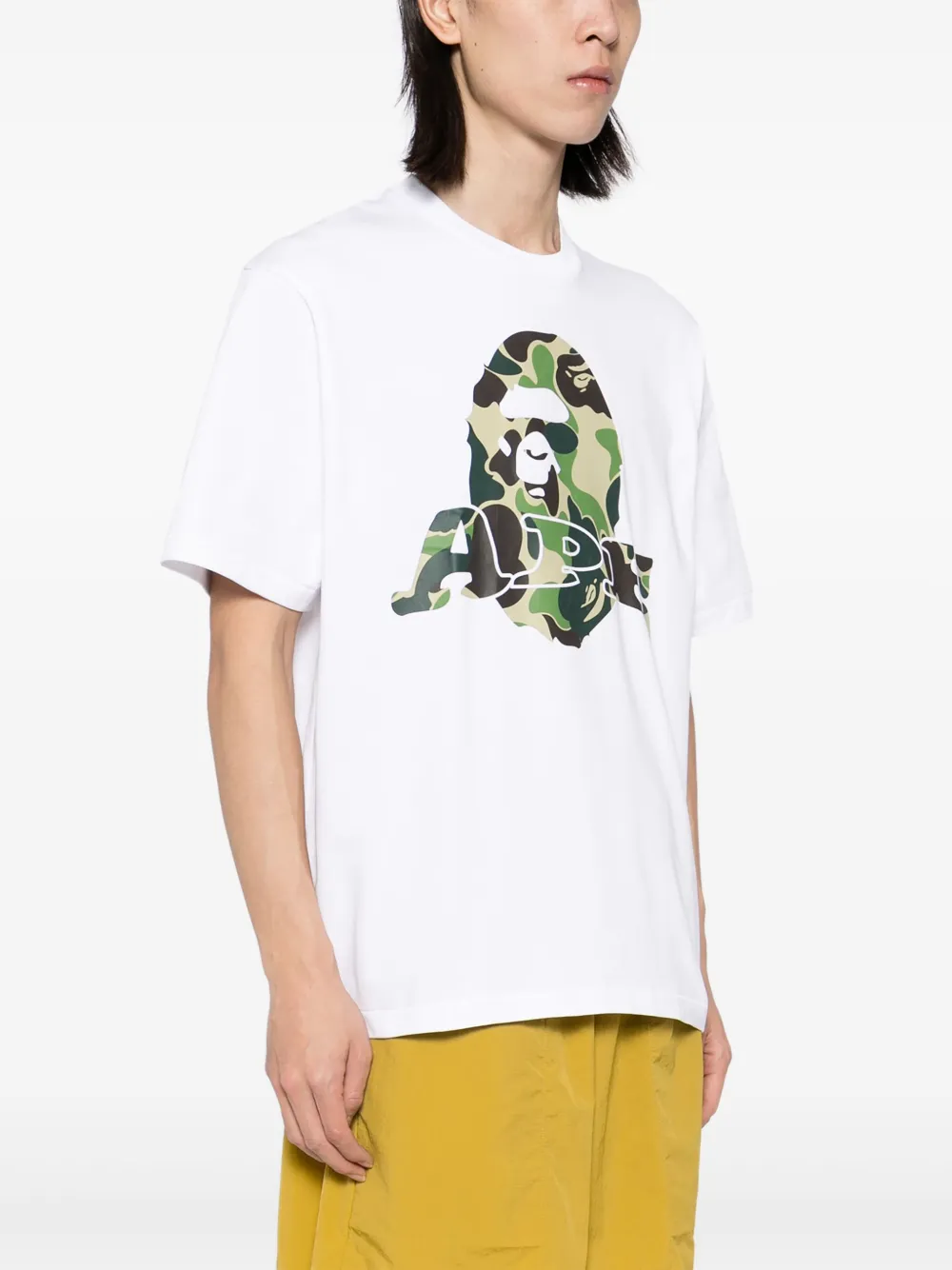 A BATHING APE Katoenen T-shirt met logoprint Wit