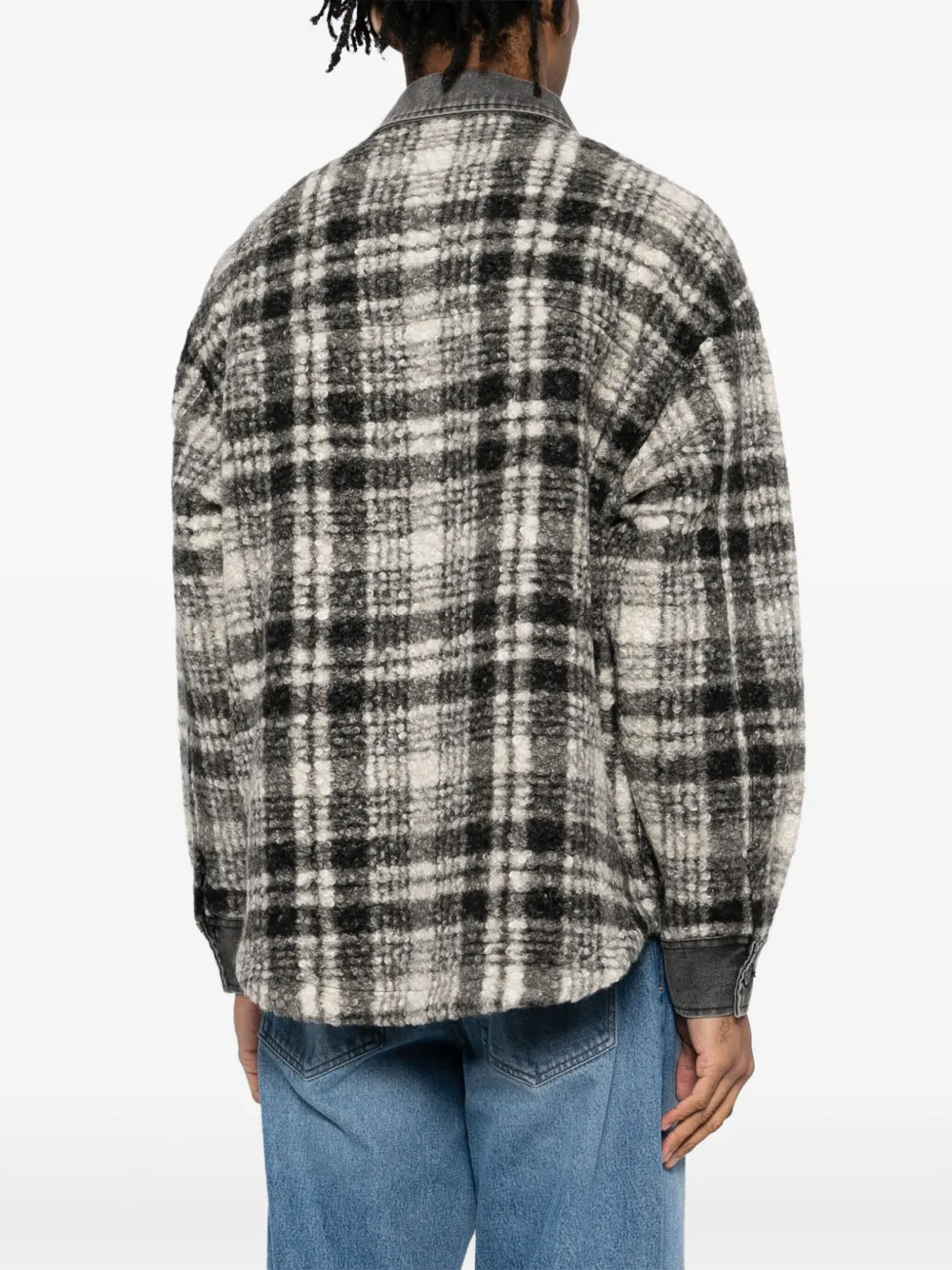 FIVE CM Tweed shirtjack Zwart