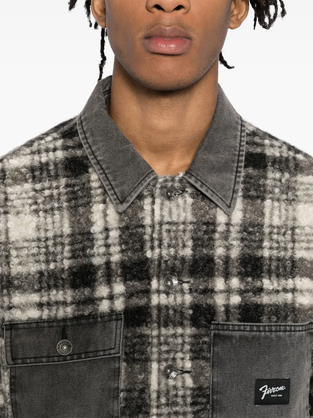 FIVE CM Tweed shirtjack Zwart