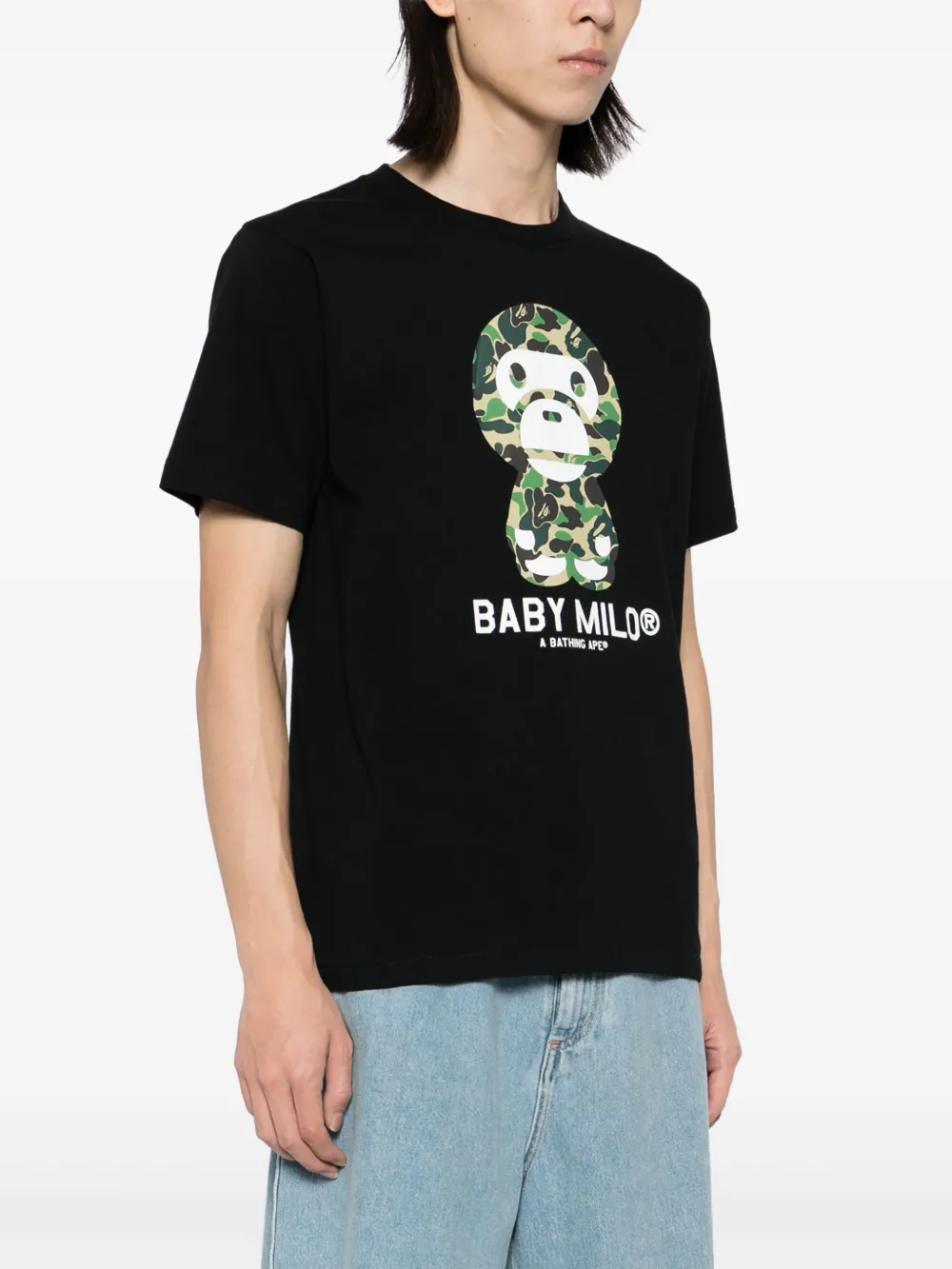 A BATHING APE® Abc Camo Baby Milo Tee | Black | FARFETCH A BATHING APE® Abc Camo Baby Milo Tee | Black | FARFETCH