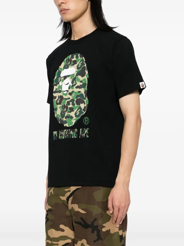 A BATHING APE® logo-print Cotton T-shirt | Black | FARFETCH