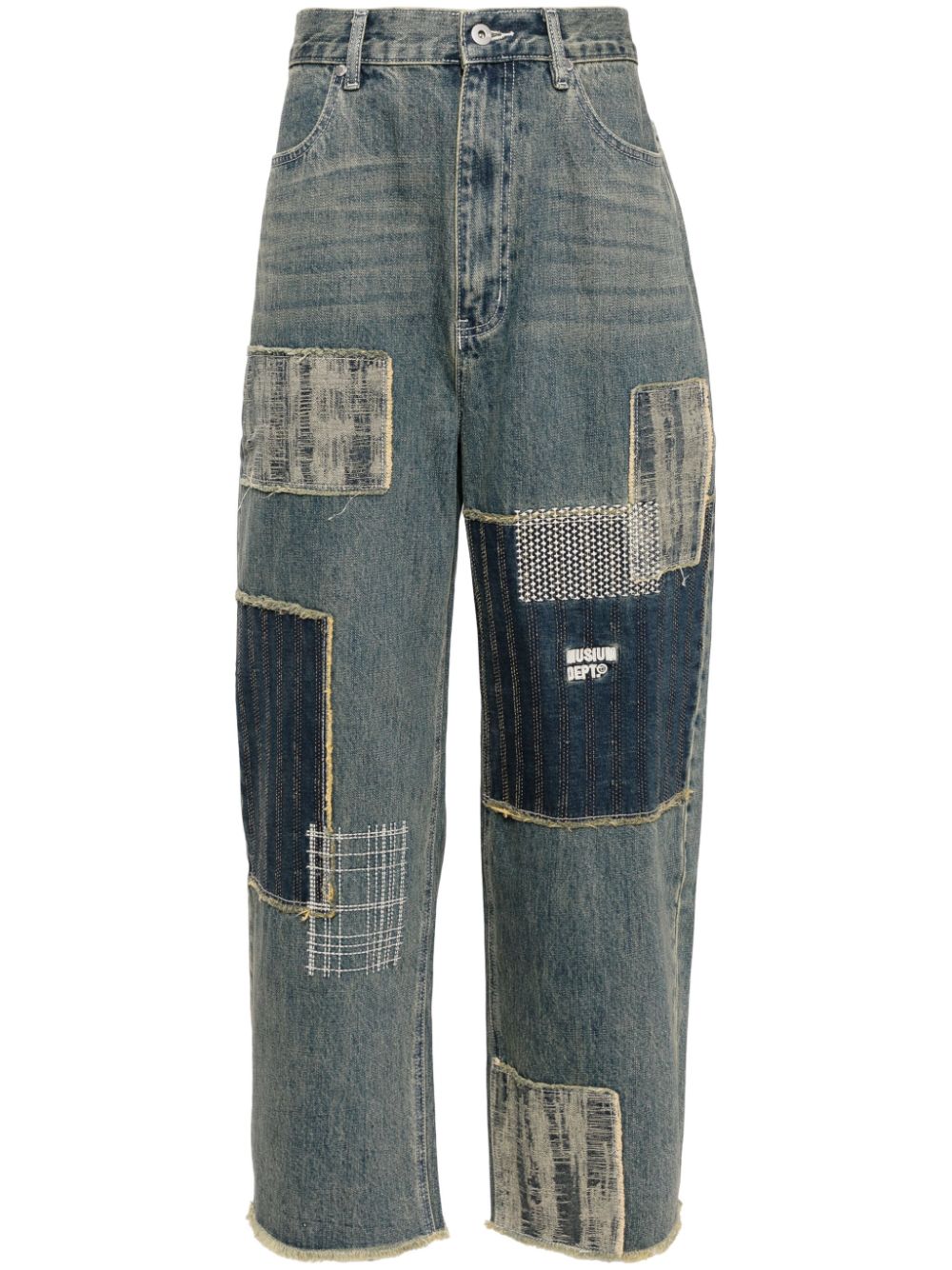 patchwork loose-fit jeans