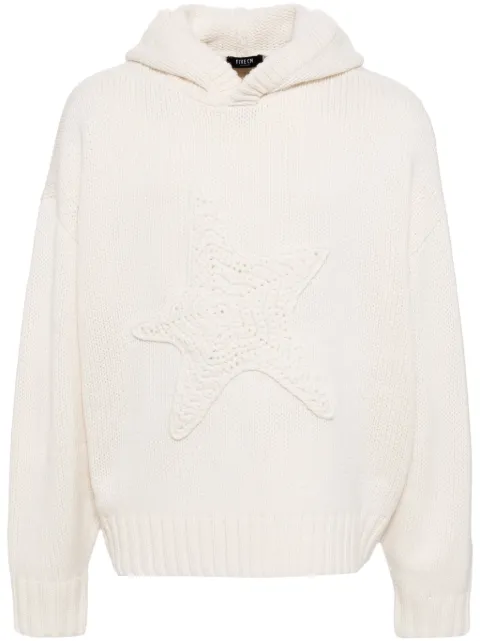 FIVE CM star detail hoodie