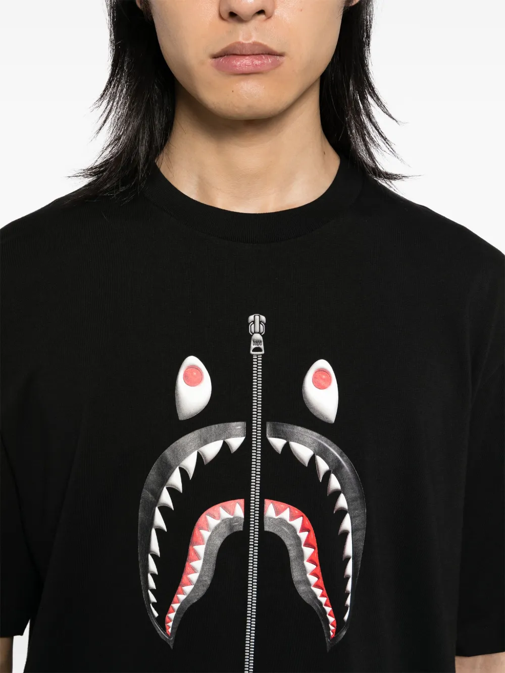 A BATHING APE Katoenen T-shirt met grafische print Zwart