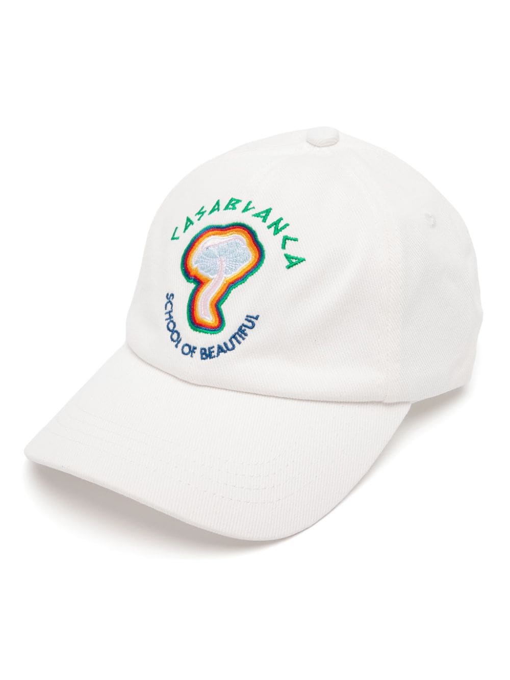 Shop Casablanca Rainbow Mushroom Embroidered Cap In Neutrals