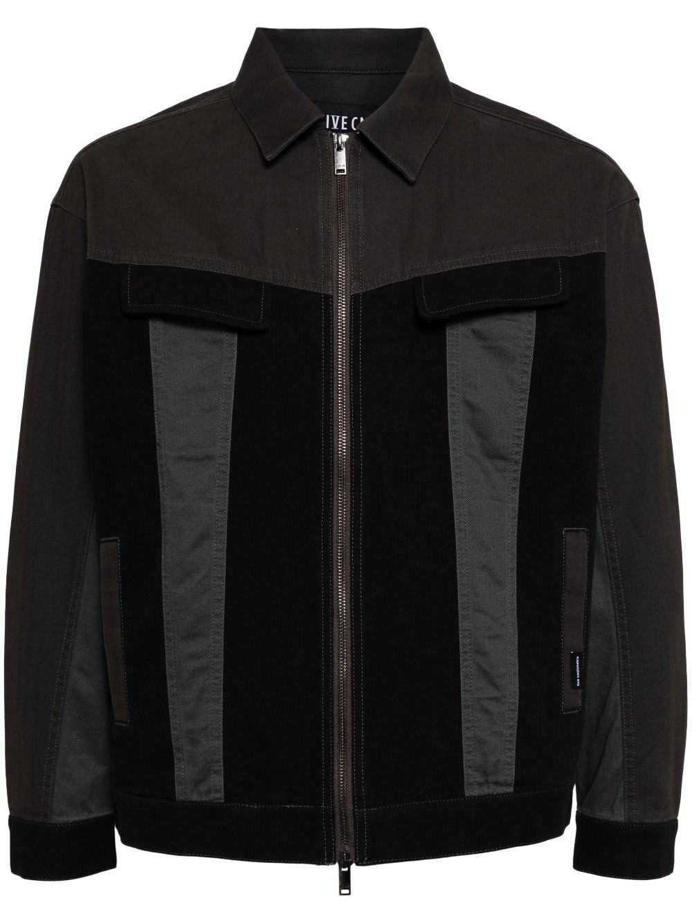 FIVE CM two-tone zip-up shirt jacket - Black