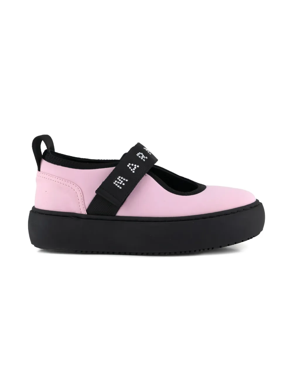 Marni Kids' Crystal-embellished Sneakerinas In Pink