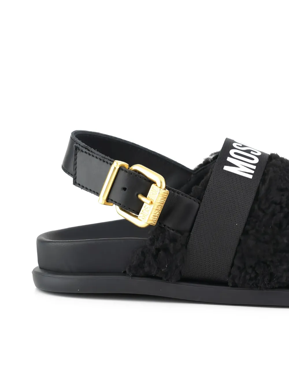 Moschino Kids Teddy muiltjes met gesp Zwart