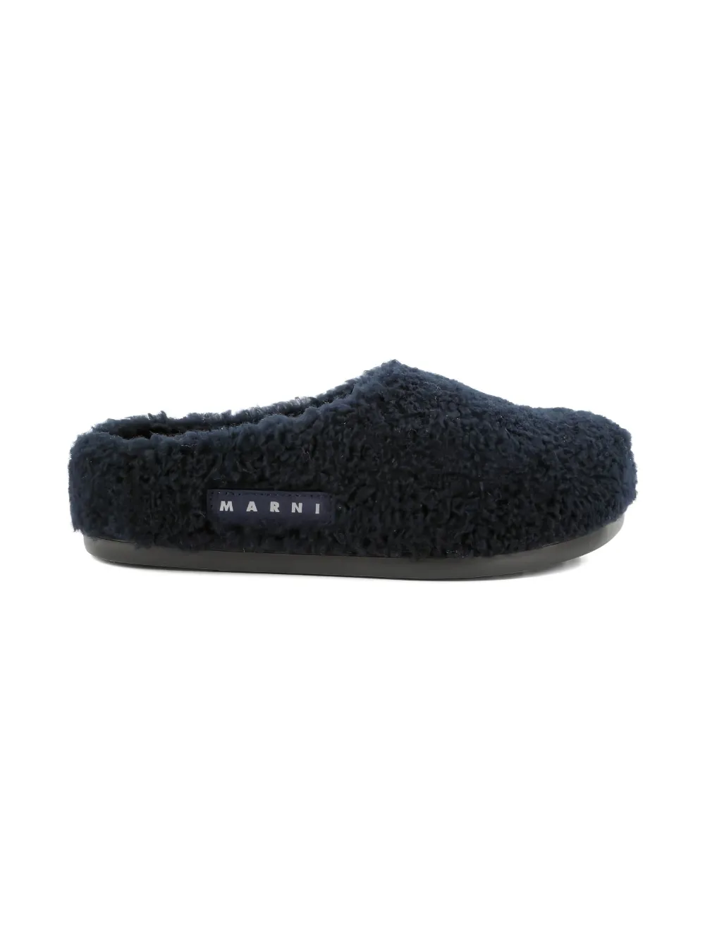 Marni Kids' Fussbett Shearling Slippers In Black