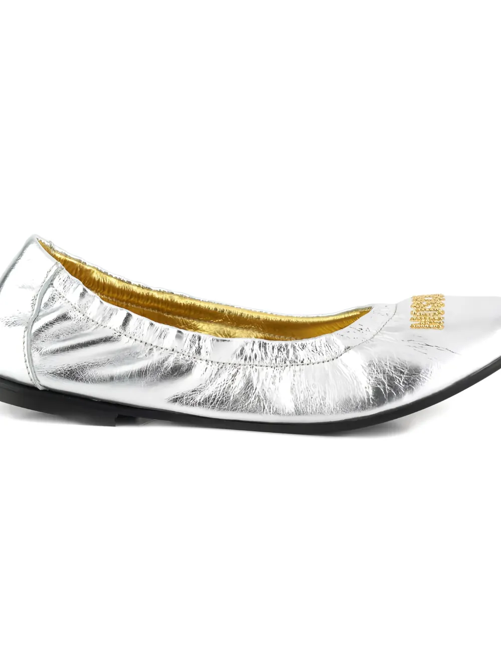 Moschino Kids logo-embellished ballet flats - Zilver