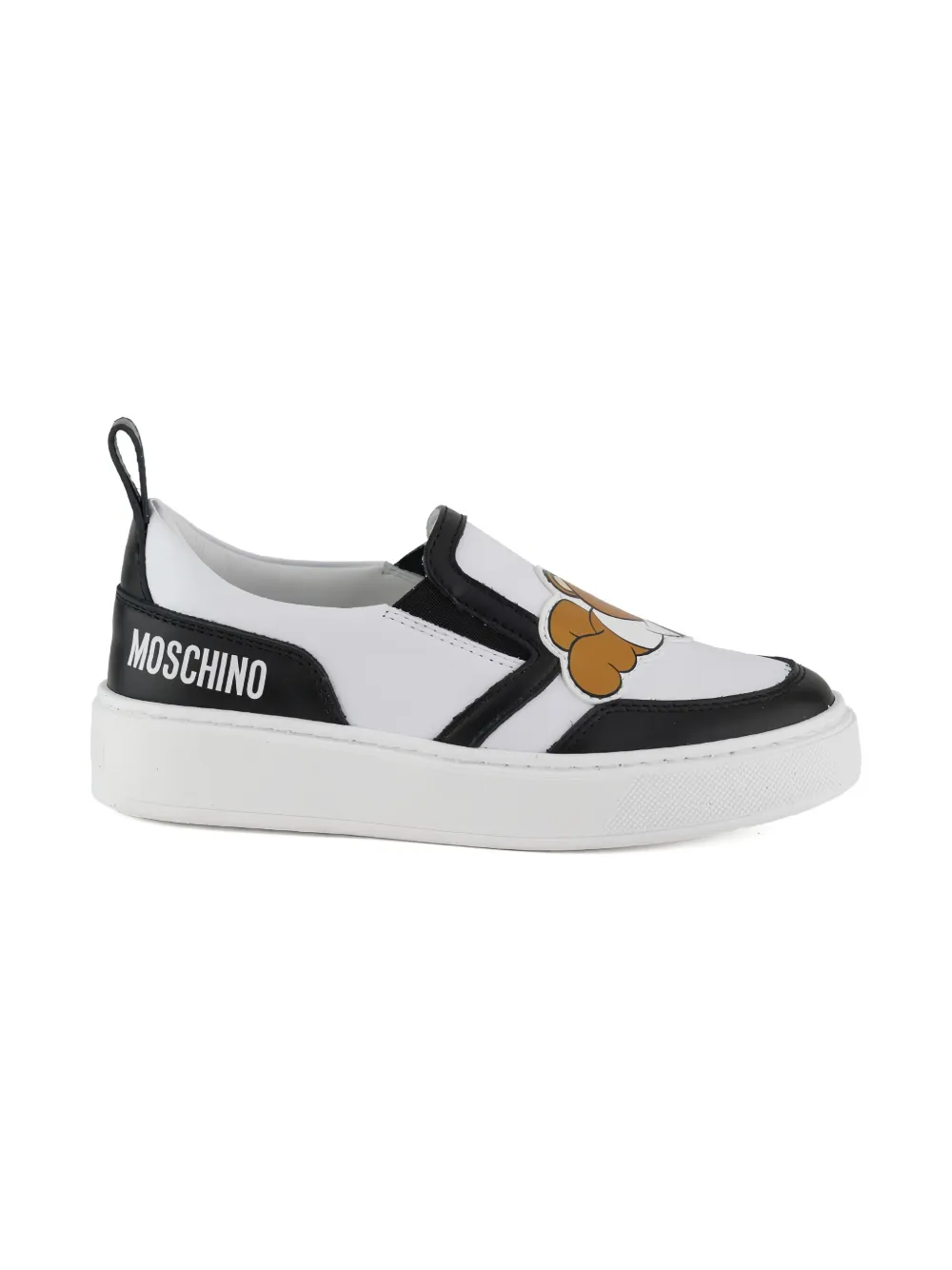 Moschino Kids teddy-print slip-on sneakers White