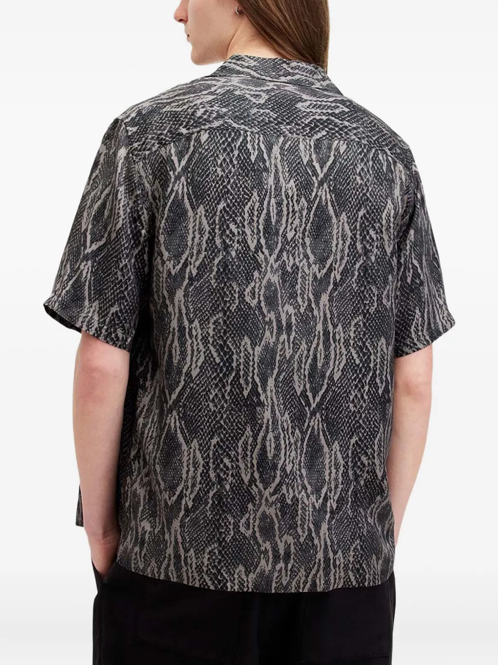 AllSaints Overhemd met slangenprint Zwart